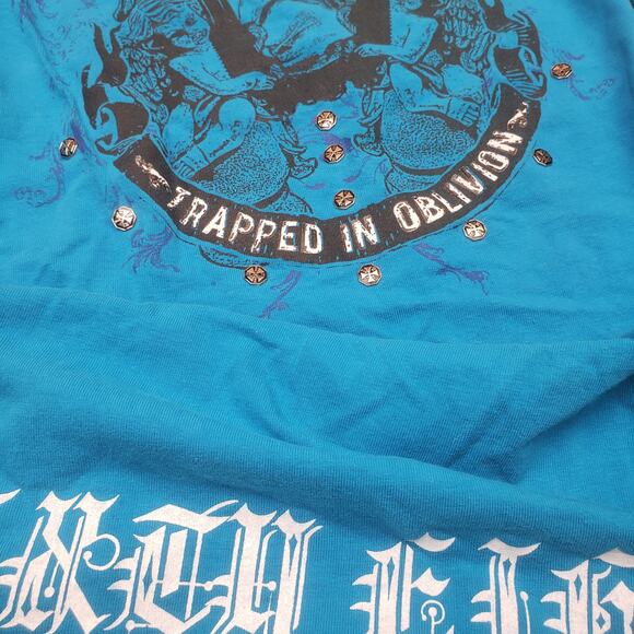 Vintage y2k Blac Label Pink Impure Hearts Womens studded Top M - Picture 11 of 15